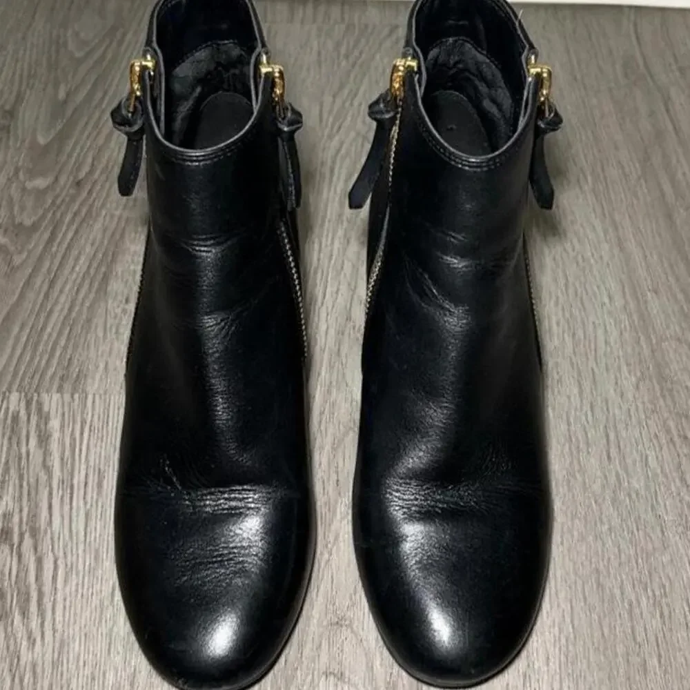 Cole haan black leather ankle Boots